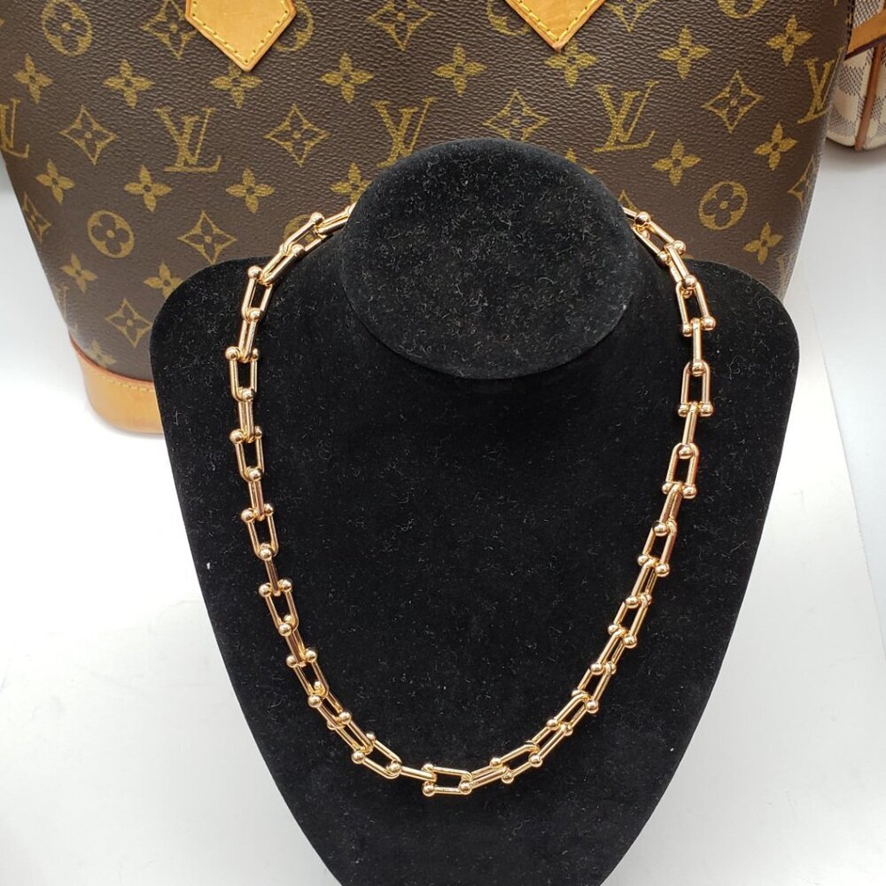 Rose Gold Plated Horse Shoe Necklace Chain